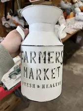 Brand New Farmers Market Milk Jug 10.5 Inches Tall Metal