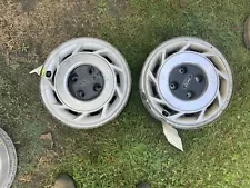 (2) 1988 89 90 Ford EXP Escort Tempo Original Wheels Rims w/Caps 14" OEM