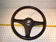 New ListingBMW E28 535i BMW BLACK Leather steering OEM 1 Wheel & Horn 1 Switch,15" inch,T#2