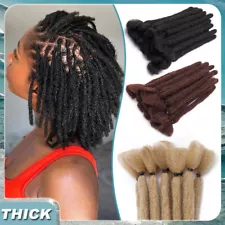 6"/12" Handmade Dreadlocks Crochet Hair Extensions Soft Short Punk Dreads Black