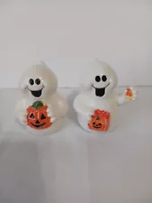 Vintage Ghost Halloween Salt and Pepper Shakers Ceramic