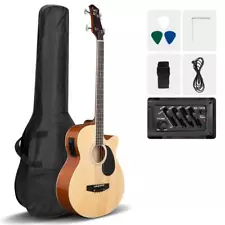 Glarry 4 String Electric Acoustic Bass Guitar With Bag for Student Beginner