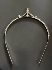 Vintage Stunning Silver Rhinestone Princess Crown Tiara Headband