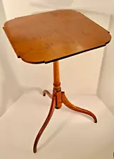 Eldred Wheeler Fine Bench Made Tiger Maple Candle Stand American Federal Style