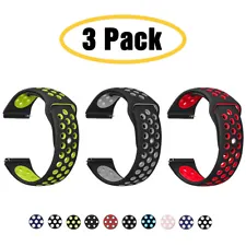 For Samsung Galaxy Watch 3 41/45mm 46mm Gear S3 Silicone Sport Band Strap 3 PACK