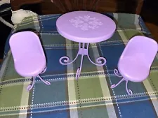 Barbie Doll Vintage 1978 Cafe Pool Table Chairs Lavender Purple Mattel