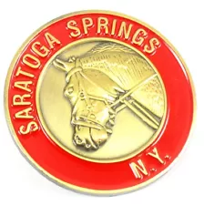 Saratoga Springs, NY Horse Racing Pin - 1.25"