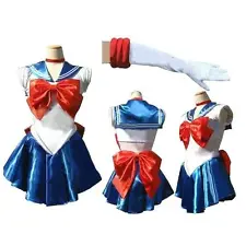 Sailor Moon Costume Cosplay Uniform Fancy Dress Up Sailormoon Outfit & Glove