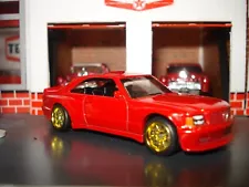 1989 MERCEDES BENZ 560 SEC AMG CUSTOM EDITION 1/64 RED W/ COOL WHEELS & TIRES