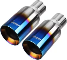 Upower 2.5 Inch Inlet 4 Inch Outlet Exhaust Tip 2 1/2" to 4" Blue Burnt Exhaust