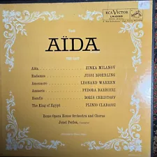 VERDI-AIDA - 2 VINYL RECORD BOX SET RCA SHADED DOG 1952 FIRST PRESS BOOK & LPs