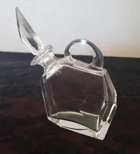 Beautiful Rare and Unique Crystal Glass Perfume Bottle -4"