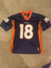 Denver Broncos Payton Manning 18 Reebok Jersey Blue NWT Size L