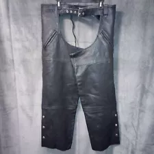 Custom Bilt Leather Motorcycle Chaps Size XL