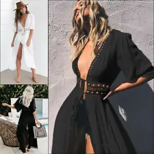 ON SALE!! Women Sexy Casual Summer Boho Beach Maxi Slit Dress Party Sundress