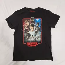 Stranger Things Shirt Mens Extra Medium Heather Grey Crew Neck Movie Poster Tee