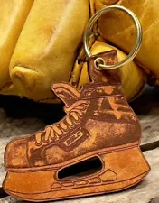 Leather Hockey Skate Key Chain Benefits Hockey Fights Cancer