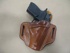 Makarov 9x18 OWB Leather 2 Slot Molded Pancake Belt Holster CCW TAN RH