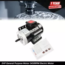 2HP General Purpose Motor 3450RPM Electric Motor 56C Single Phase 115/230V New