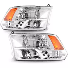 For 2009-2018 Dodge Ram 1500 2500 3500 Quad Chrome LH+RH Headlights/lamps 09-18