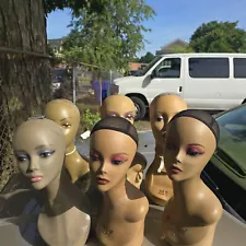 Deluxe Female Painted Hard Mannequin Head for Display Wigs/Jewelry 16" READ DESC