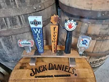 oak whiskey barrel stave 5 beer tap handle display stand handles not included