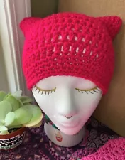 Sparkles Hot Pink Pussyhat / Protest Hat / Handmade/ Crochet