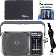 Panasonic RF-2400D / RF-2400 Portable FM/AM Radio with AFC Tuner + 4 X Panaso...