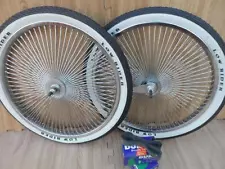 20" Lowrider Bicycle Dayton Chrome Wheels & White Walls 140 Spoke Front & Rear