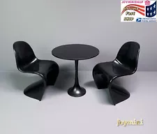 1/6 Table and Chairs Miniature 3PCS For 11.5'' Fashion Doll Action Figure Toy