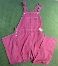 Levis Mens Size Small Red Tab Overalls Burgundy Relaxed Waist Straight Leg