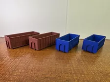 HO Scale FOUR Industrial Roll-Off Dumpsters Assembled As Shown