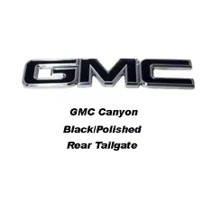 Billet Aluminum Rear Tail Gate Replace Emblem 2Tone Blk/Pol For 15-19 GMC Canyon