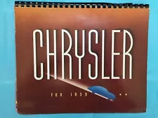 1939 CHRYSLER "IMPERIAL & ROYAL" Prestige Deluxe Car Dealer Sales Brochure