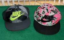 2 Nike True Swoosh Snapback hats caps Vintage Unusal Rare ?? TX Estate Sale