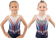 NEW! Anthem Girls Gymnastics RWB Leotard - Can be Personalized