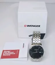 Wenger Urban Classic 44mm Stainless Steel Watch 01.1741.122 *NEEDS NEW BATTERY*