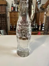 This Sale Is For (1) Solid Crystal and Very Heavy Coca Cola Bottle.