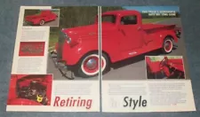 1937 Chevy 1/2-Ton Restored Pickup Vintage Article "Retiring in Style"