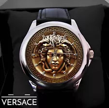 TOP! Versace Medusa logo Custom New Stainless Steel Leather Watch Collection!