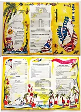 13" 3 FOLD CONCH FRITTERS BAR & GRILL NASSAU BAHAMAS MENU LAMINATED GREAT ART