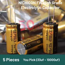 5 Pcs NICHICON FW High Grade Capacitors | 33uf ~ 10000uf | You Pick | US Ship