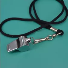 Metal Referee Coach Sports Whistle Extra Loud Whistle with Black Lanyard for Sch