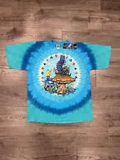 DEADSTOCK Vintage Liquid Blue Alice in Wonderland Tie Dye Art Tee Shirt Size XL