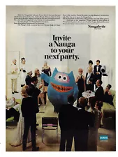 Naugahyde Print Ad Furniture Upholstery Vinyl Fabric Uniroyal Party Vintage 1967