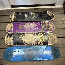 4 Used Skateboard Decks Unbroken