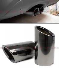 TITANIUM BLACK CHROME SLIP-ON STEEL MUFFLER EXHAUST TIPS FOR 2008-2015 VW CC