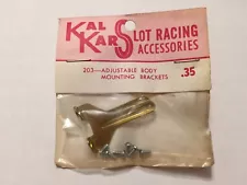 1/24 KalKar #203 ADJUSTABLE SLOT CAR BODY BRASS MOUNTING BRACKET PAIR VINTAGE