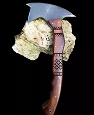 Hand forged D2 Steel Hatchet, bushcraft Tool Splitting AXE Best For Him