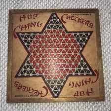 Vintage J PRESSMAN NY Wooden Wood HOP CHING CHINESE CHECKERS BOARD #2730